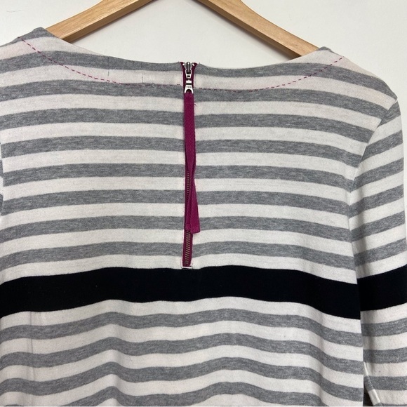 Hatley 100% cotton shift dress tunique striped grey white pink 3/4 sleeves - Picture 4 of 16